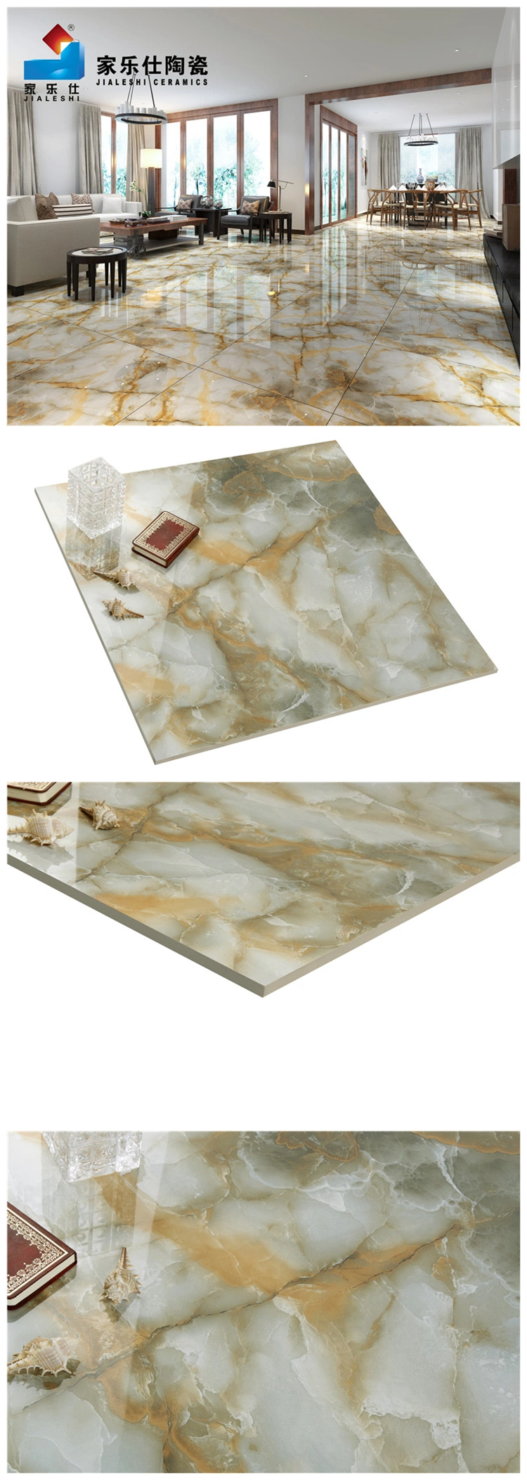 Foshan China High Glossy Ceramic Wall Polished Copy Marble Glazed Vitrified Floor Porcelain Bathroom Kitchen Tile