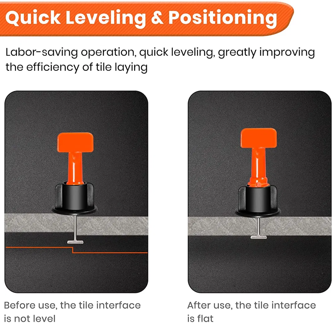 New Design Leveler T-Lock Tile Leveling System Long 1.5mm Clips Tile Leveler