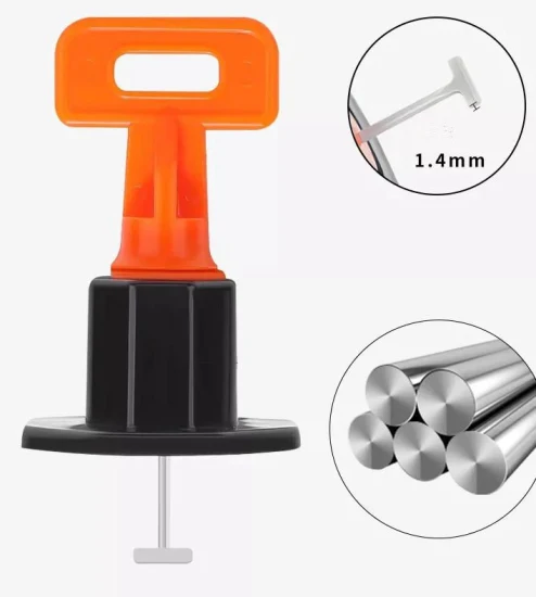 Premium High Quality PP Stainless Steel Tile Leveling System Kit with Wrench 50PCS Reusable Tile Leveler