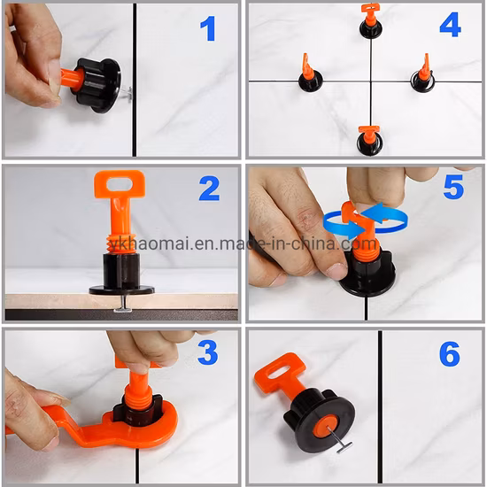 50 PCS Tile Leveler with Special Wrench Reusable Tile Leveling System Kits for Building Floors Walls